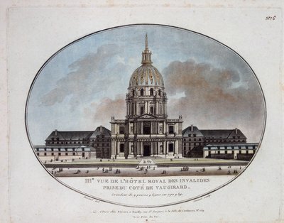 Vista do Hotel Royal des Invalides - gravura de Unknown artist