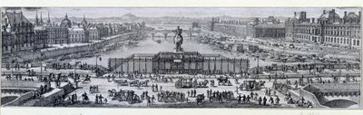 Vista da Pont Neuf em Paris. Gravura do final do 17 de Paris, Musee Carnavalet de Unknown artist