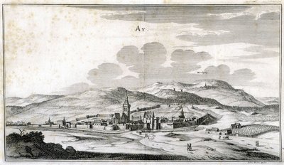 Vista da cidade de Ay. Gravura do final do século XVIII. de Unknown artist
