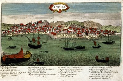 Vista da cidade de Lisboa em Portugal no final do século XVIII de Unknown artist