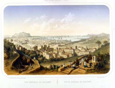 Vista da cidade de Palermo (Palermo). 1850. Gravura a partir de 1860. de Unknown artist
