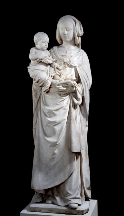 Virgem e Criança chamada a Virgem das Oliveiras Escultura em albatroz. Do Chateau de Couasnon (Olivet). 1510-1520. Paris, Museu do Louvre. de Unknown artist