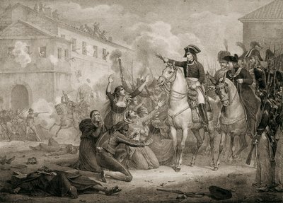 Guerra de Independência da Espanha (1808-1814): Os espanhóis imploram piedade em Napoleão. Madrid, Biblioteca Nacional. de Unknown artist