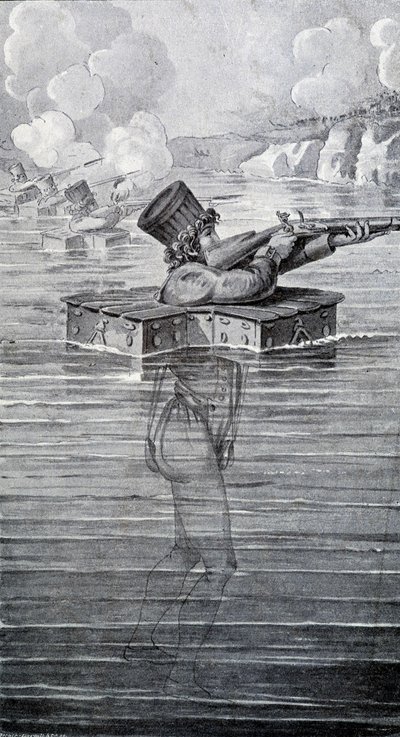 O fato de guerra do século XIX. Gravura do séc. XIX. de Unknown artist