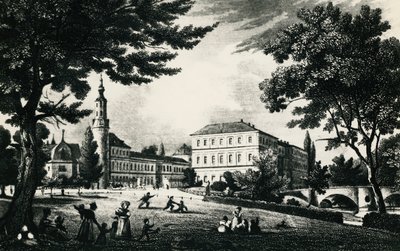 Castelo da Cidade de Weimar, gravura, Alemanha de Unknown artist