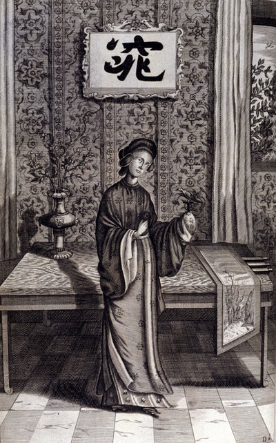 Mulher da nobreza chinesa. "De China Monumenta" de Athanasius Kircher (1601 - 1680), jesuíta, orientalista e erudito alemão, Amsterdam 1667. de Unknown artist