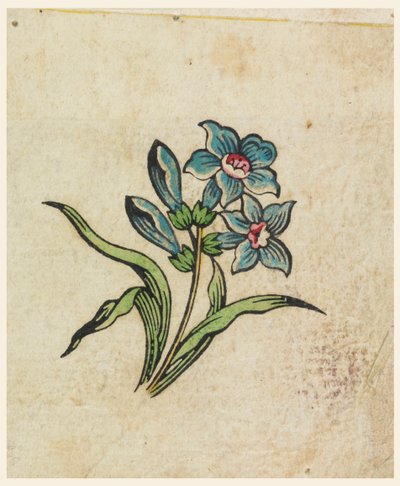 Prova de teste de xilogravura para um têxtil impresso de Unknown artist