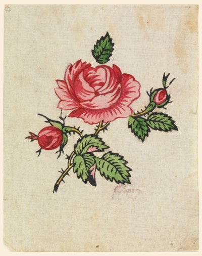 Prova de teste de xilogravura para um têxtil impresso de Unknown artist