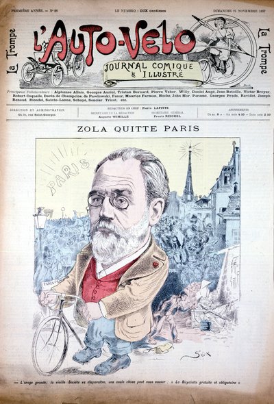Zola deixa Paris de bicicleta - em "l