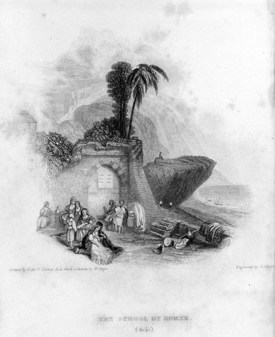 a Escola de Homero, na ilha grega de Chios. de Unknown artist