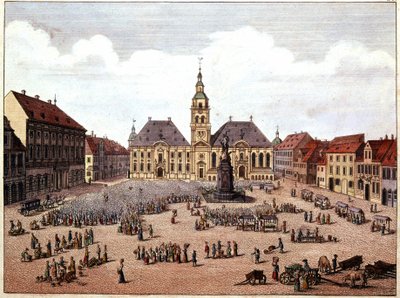 a praça pública da cidade de Mannheim (Alemanha). de Unknown artist