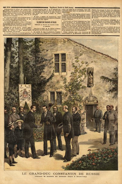 a visita de Constantino Nicolaevich Romanov (1827-1892) Grão-Duque da Rússia e primo do czar Alexandre III (1845-1894), à casa de Joana d