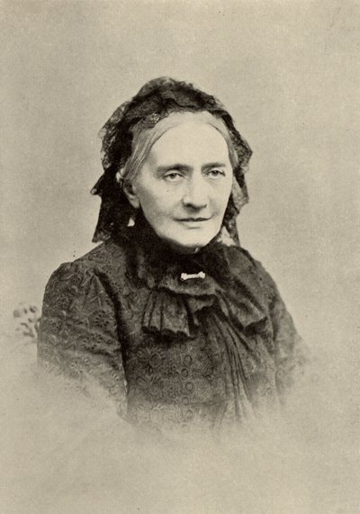 Clara Schumann (nascida Clara Wieck - 1819-1896) pianista alemã em idade avançada (gravura) de Unknown photographer