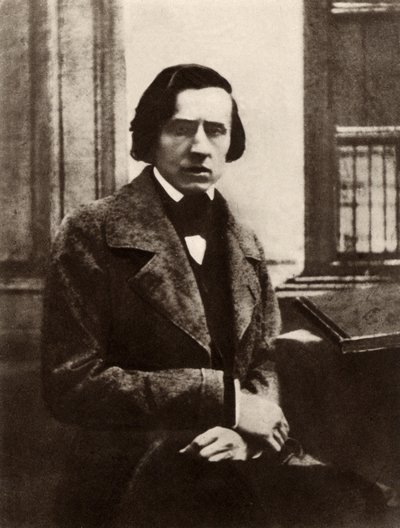 Frederic Chopin (1810-1849) Compositor e pianista polaco (fotografia a preto e branco) de Unknown photographer