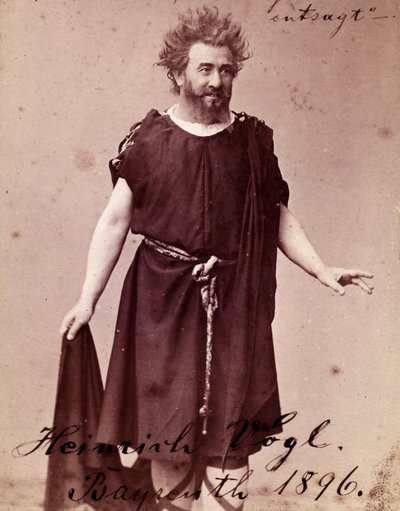 Tenor alemão Heinrich Vogl (1845 - 1900) como Loge no "Siegfried" de Richard Wagner em Bayreuth. 1896 de Unknown photographer