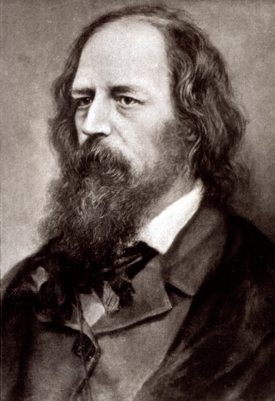 Retrato a meio corpo do famoso poeta inglês Alfred Tennyson de Unknown photographer