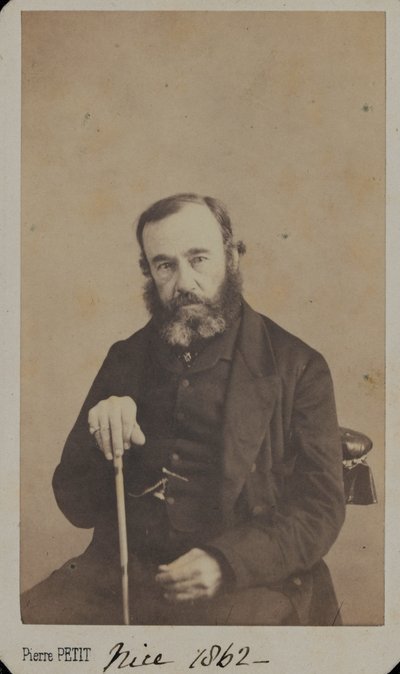 Tenente-General Sir James Outram em roupas civis, Nice, 1862 de Unknown