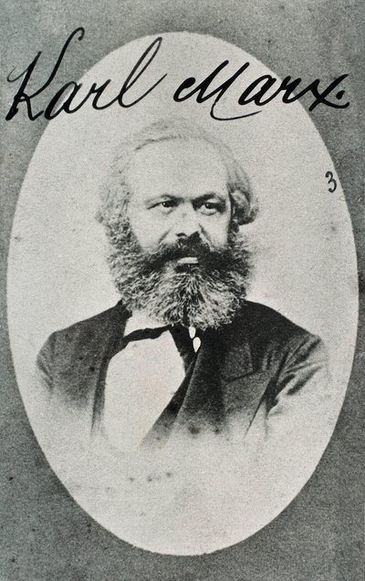 Retrato do filósofo e economista alemão Karl Marx (1818-1883). Fotografia. Montreuil. Museu de História Viva. de Unknown photographer