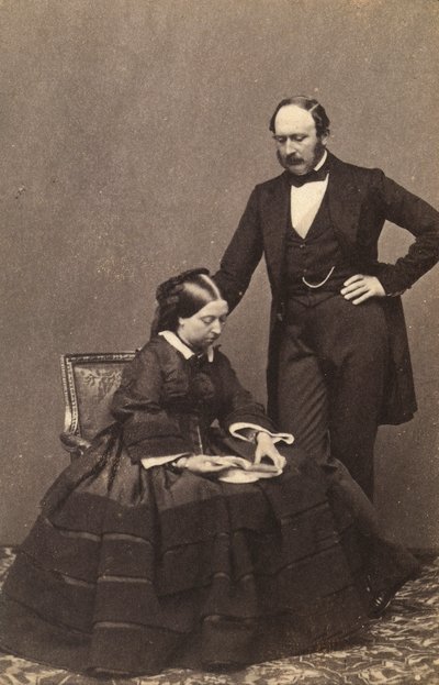 Retrato da Rainha Vitória de Inglaterra e do príncipe consorte Alberto de Saxónia-Coburgo-Gotha de Unknown photographer