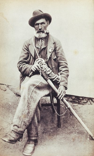 Retrato do montanhista italiano Jean-Antoine Carrel (Valtournenche de Unknown photographer