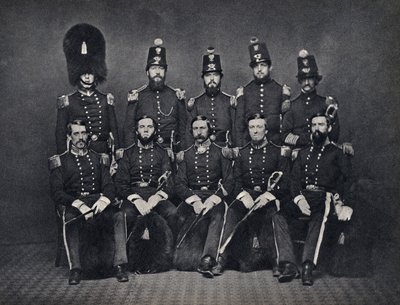 Retrato dos Oficiais da Guarda Nacional Belga de Unknown photographer