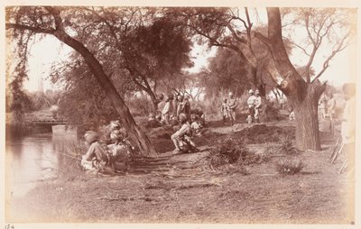 A apreensão da ponte do canal de Alipur por Guides Cavalry, Delhi Camp of Exercise, 1885 de Unknown
