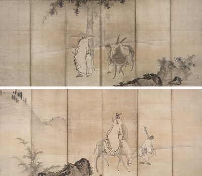 Su Shi (So Shoku) e Pan Lang (Han Rō) de Unkoku Tōgan