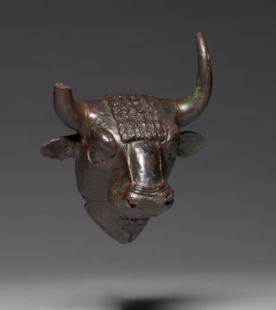 Fixação da cabeça do touro, c.700-600 BC (bronze) de Urartian