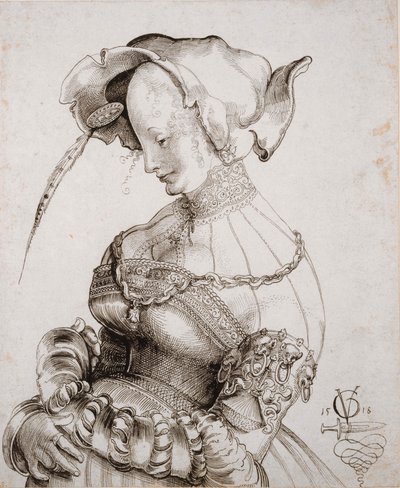 Prostituta em Meia Figura, 1518. de Urs Graf