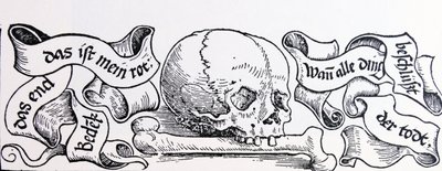 Xilogravura do Amor Venal &39;representando a morte, ca.1511 de Urs Graf