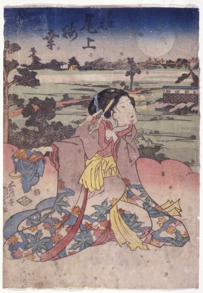 Onoe Baik? Em The Role Of The Shinz? Takao (impressão em bloco de madeira a cores) de Utagawa (1786-1865) Kunisada