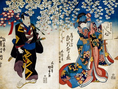 Shiki no Nagame Maru-ni-I no Toshi, ator Toshi, cena de The Four Seasons de Utagawa Kunisada