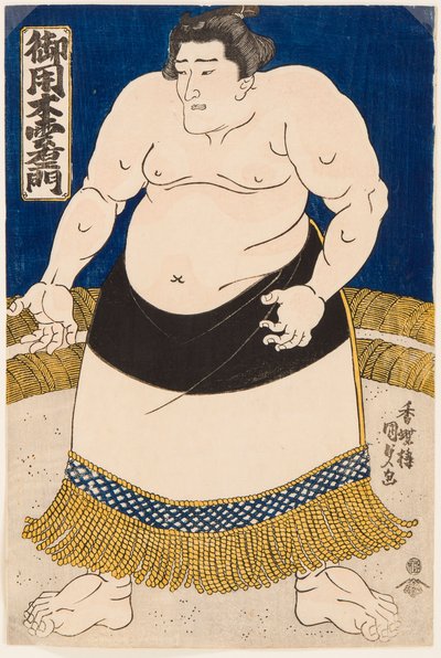 Retrato do lutador de sumo Goyogi Kumoemon. Impresso por Utagawa Kunisada (1786-1865) de Utagawa Kunisada