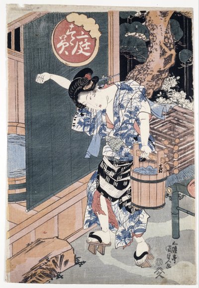 A banheira de jardim par Kunisada (Toyokuni III), Utagawa (1786-1865) de Utagawa Kunisada