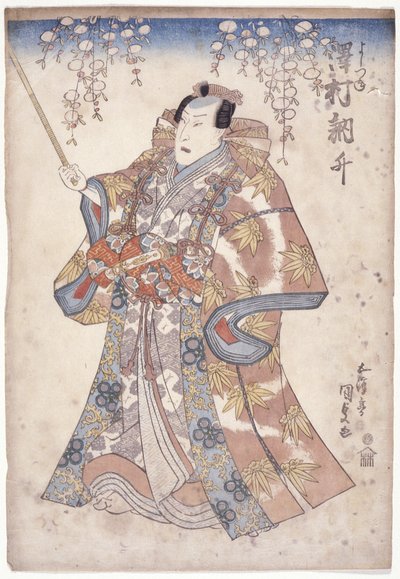 Sawamura Tossh? In The Role Of Yoshitsune (impressão em bloco de madeira a cores) de Utagawa (1786 1865) Kunisada