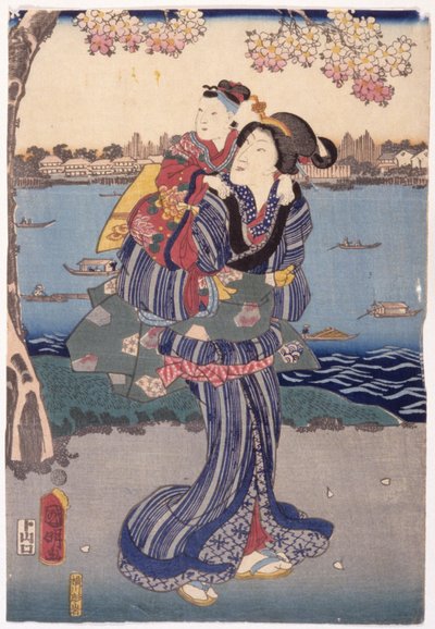 Ver as flores de cerejeira em Mukjima (Mukjima Hanami No Zu) de Utagawa (1835 1888) Kuniaki