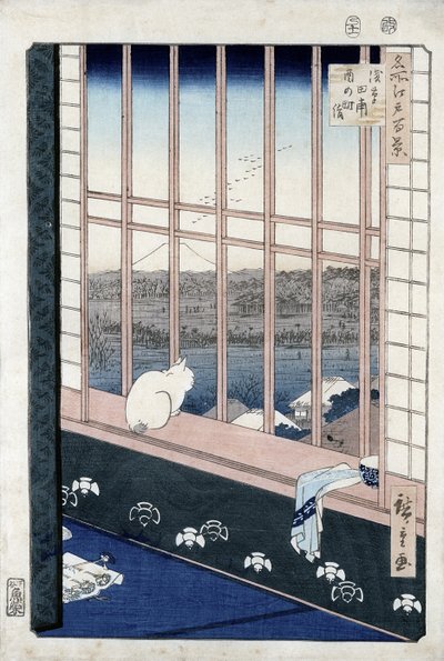 Asakusa Rice Fields durante o festival do galo da série &39;Meisho Edo Hyakkei&39; (cem vistas de Edo) 1861 (impressão em xilogravura a cores) de Utagawa Hiroshige