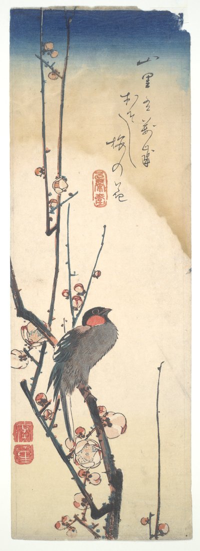 Ave e Ameixoeira de Utagawa Hiroshige