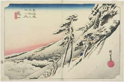 Tempo claro depois da neve, Kameyama, yukibare, c. 1833 de Utagawa Hiroshige