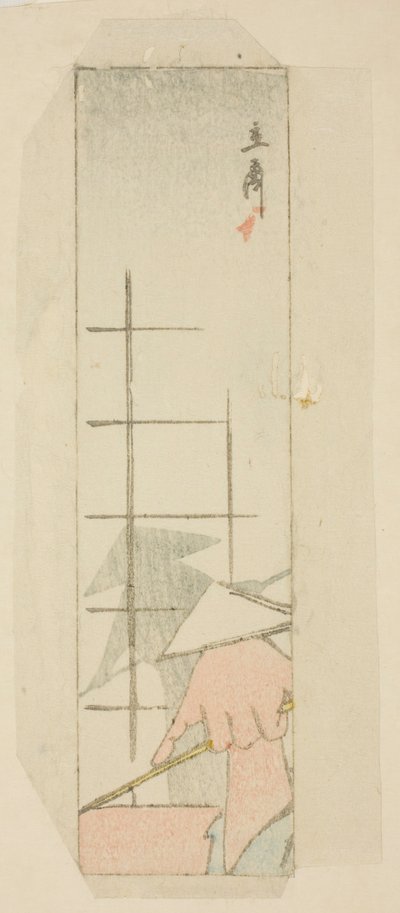 Envelope com sombra de mão do barqueiro de Utagawa Hiroshige