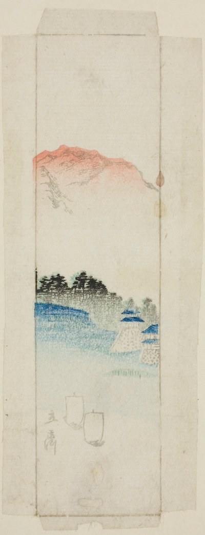 Envelope com paisagem de Utagawa Hiroshige