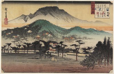 Bells da noite no templo de Miidera, c. 1834 de Utagawa Hiroshige