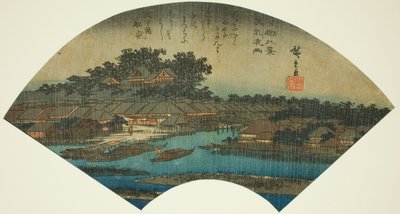 Evening Rain at Matsuchiyama (Matsuchiyama yau), da série "Oito Vistas da Capital Oriental (Toto hakkei)" de Utagawa Hiroshige