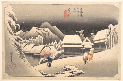 Neve ao anoitecer de Utagawa Hiroshige