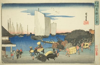 Vista noturna de Takanawa (Takanawa no yukei), da série "Lugares Famosos na Capital Oriental (Toto meisho)" de Utagawa Hiroshige