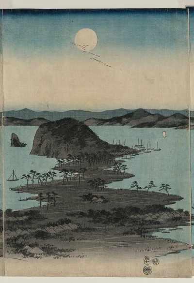 Lua Cheia em Kanazawa, Musashi de Utagawa Hiroshige