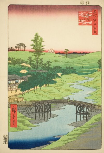 Rio Furukawa, Hiroo (Hiroo Furukawa), n.º 22 da série "Cem vistas famosas de Edo (Meisho Edo hyakkei)" de Utagawa Hiroshige
