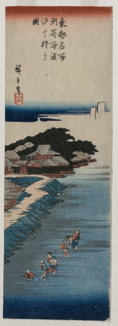 Coleta de Conchas na Maré Baixa em Susaki; da série 100 vistas de lugares famosos em Edo de Utagawa Hiroshige