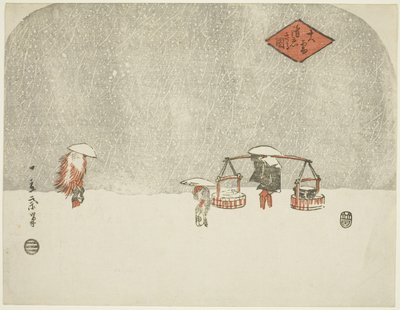 Cabelo vy S w (está nevando) de Utagawa Hiroshige