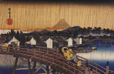 Hiroshige, Uma ponte à chuva de Utagawa Hiroshige